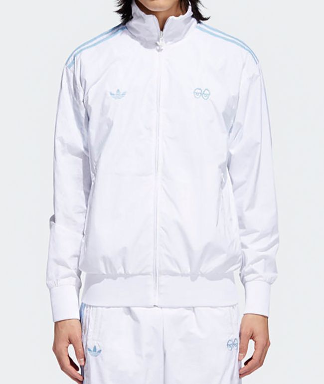 all white adidas track jacket